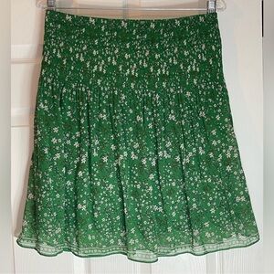 Max Studio Green Floral A-Line Skirt